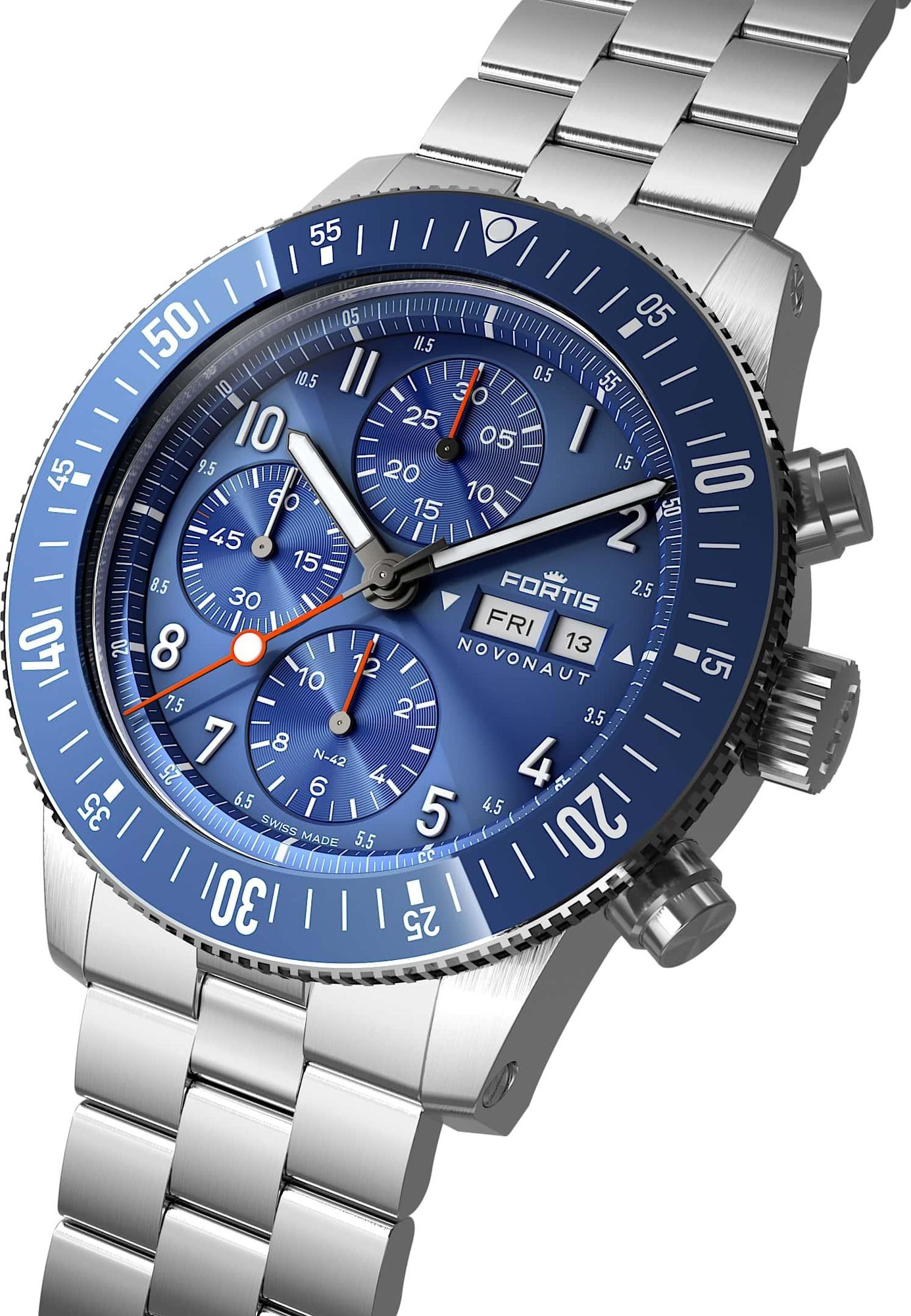 Fortis NOVONAUT N-42 Cobalt Blue F2040012 Herrenchronograph