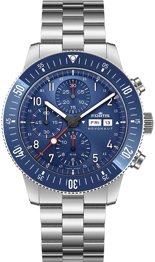 Fortis NOVONAUT N-42 Cobalt Blue F2040012 Cronógrafo para hombres