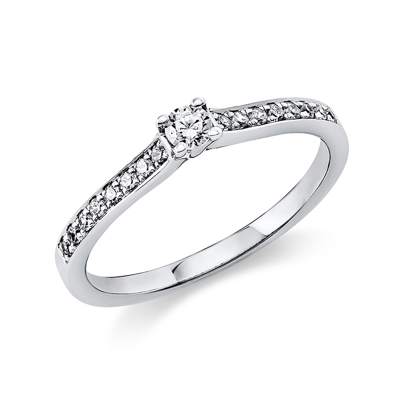 Pure! Diamonds Jewelry - Solitairering 4er -Krappen 18 KT Pure! Diamonds Jewelry - Solitairering 4er -Krappen 18 KT