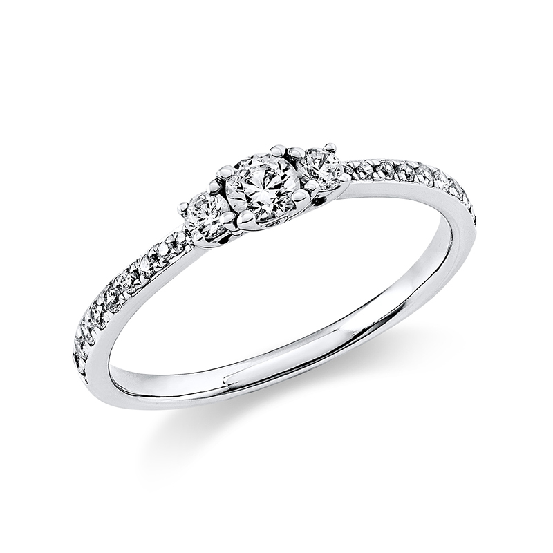 Pure! Diamonds Jewelry - Anello solitarioio 4er madder 14 kt