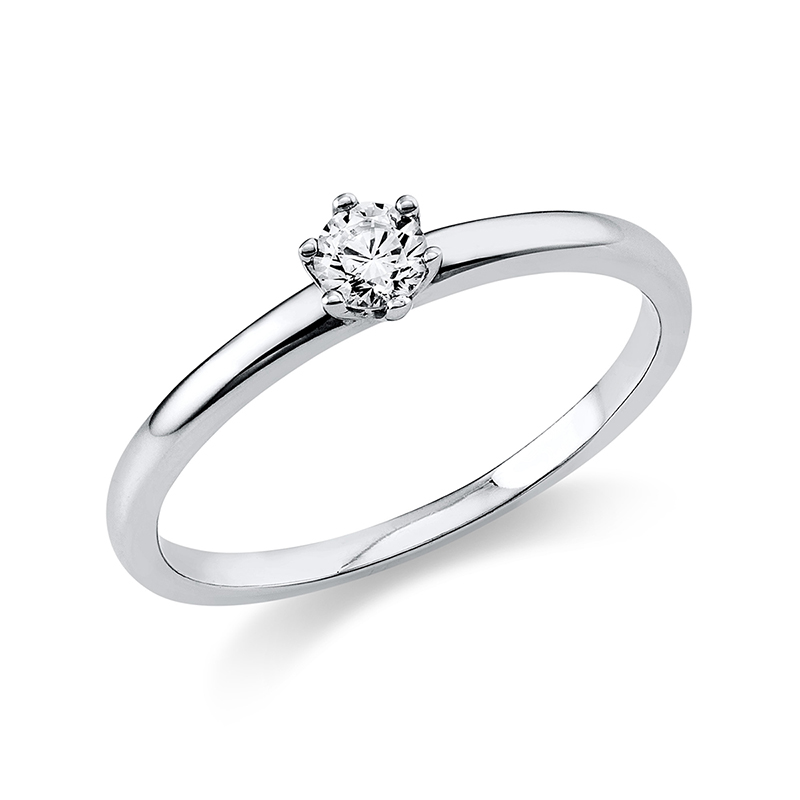 Pure! Diamonds Jewelry - Solitaire Ring 6-zits madder 18 kt
