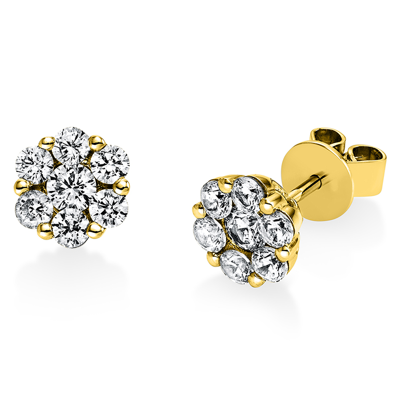 Pure! Diamonds Jewelry - Boucles d'oreilles clous 14 ct