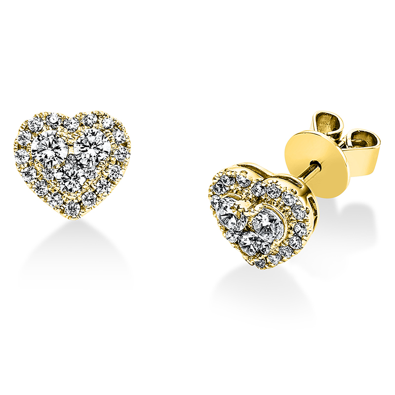 Pure! Diamonds Jewelry - Orecchinoa perno 950 Platin cuore