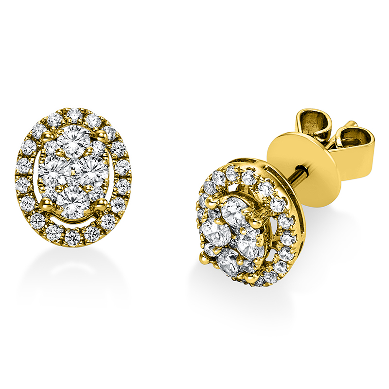 Pure! Diamonds Jewelry - Pendientes 950 Platino oval