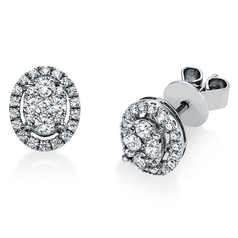 Pure! Diamonds Jewelry - Pendientes 950 Platino oval