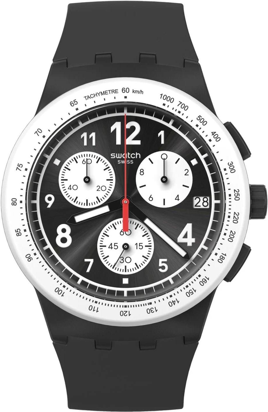 Swatch NOTHING BASIC ABOUT BLACK SUSB420 Chronographe pour homme