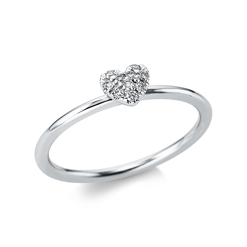 Pure! Diamonds Jewelry - Anneau solitaire 14 kt  "Herz"