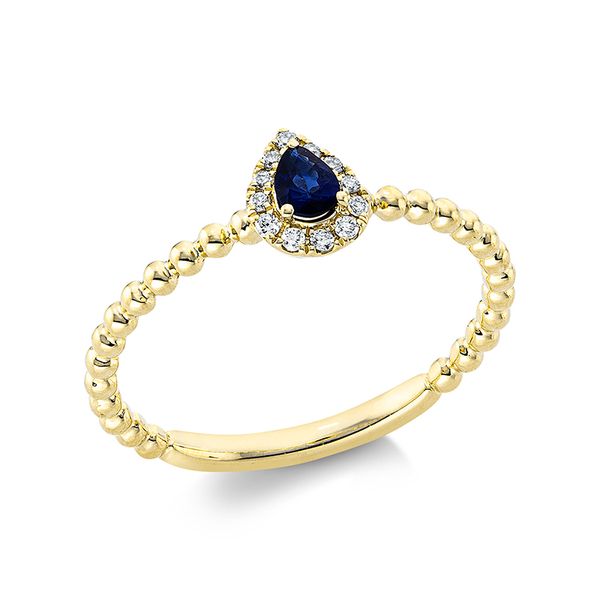 Pure! Diamonds Jewelry - Farbsteinring 3er-Krappe 18 kt "Tropfen" Pure! Diamonds Jewelry - Farbsteinring 3er-Krappe 18 kt "Tropfen"