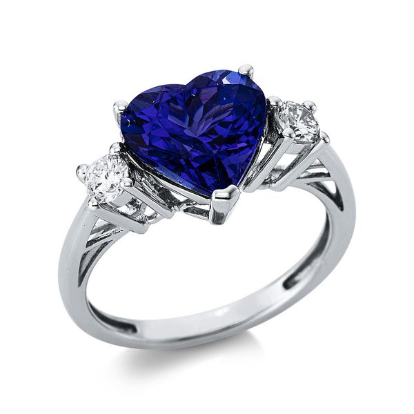 Pure! Diamonds Jewelry - Gekleurde stenen ring 3-zits madder 14 kt hart Pure! Diamonds Jewelry - Gekleurde stenen ring 3-zits madder 14 kt hart