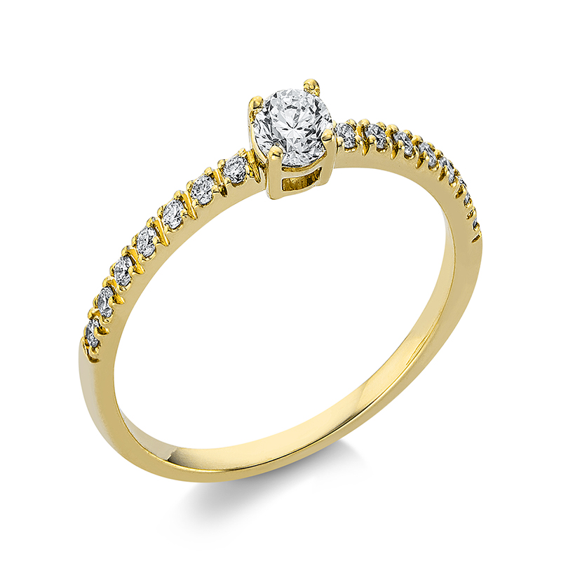 Pure! Diamonds Jewelry - Solitaire Ring 4er Krappe 18 kt