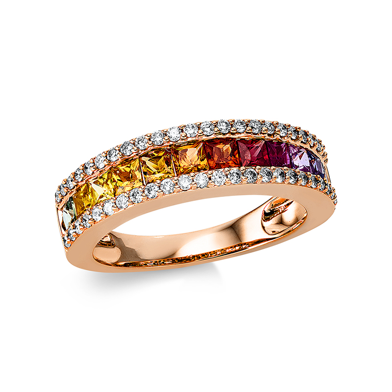 Pure! Diamonds Jewelry - Anello con pietre colorate 18 kt