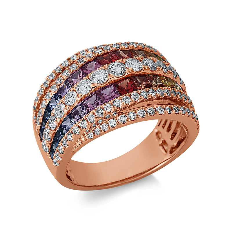 Pure! Diamonds Jewelry - anneau de pierre de couleur 18 kt