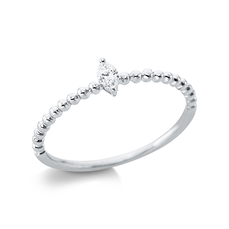 Pure! Diamonds Jewelry - Anneau solitaire 2 griffes 18 kt