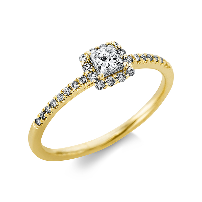 Pure! Diamonds Jewelry - Anello solitarioio 4er madder 18 kt