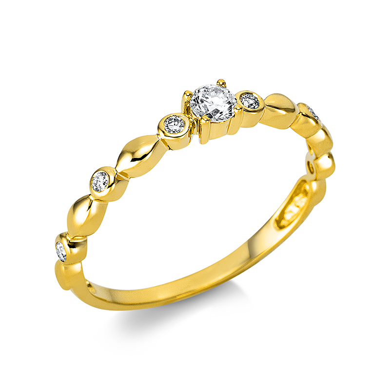 Pure! Diamonds Jewelry - Anillo solitario 18 kt