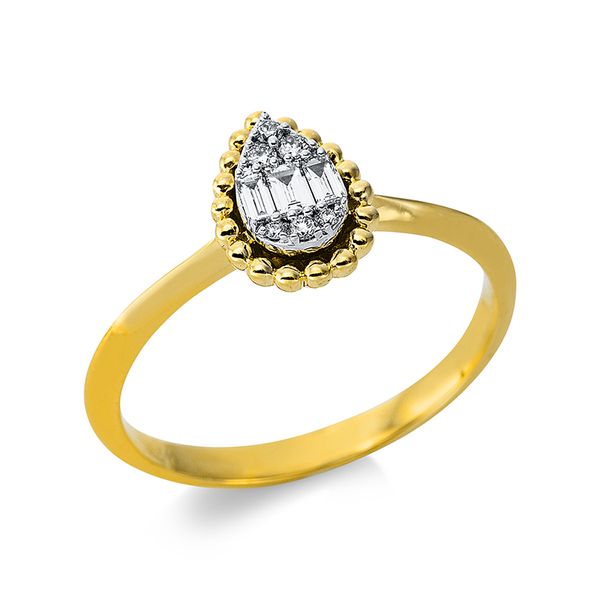 Pure! Diamonds Jewelry - Solitairering 18 kt "Tropfen" Pure! Diamonds Jewelry - Solitairering 18 kt "Tropfen"