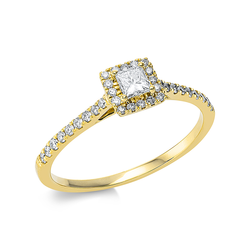 Pure! Diamonds Jewelry - Solitairering 4er-Krappe 18 kt