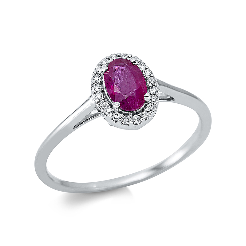 Pure! Diamonds Jewelry - Gekleurde stenen ring 4-zits madder 18 kt