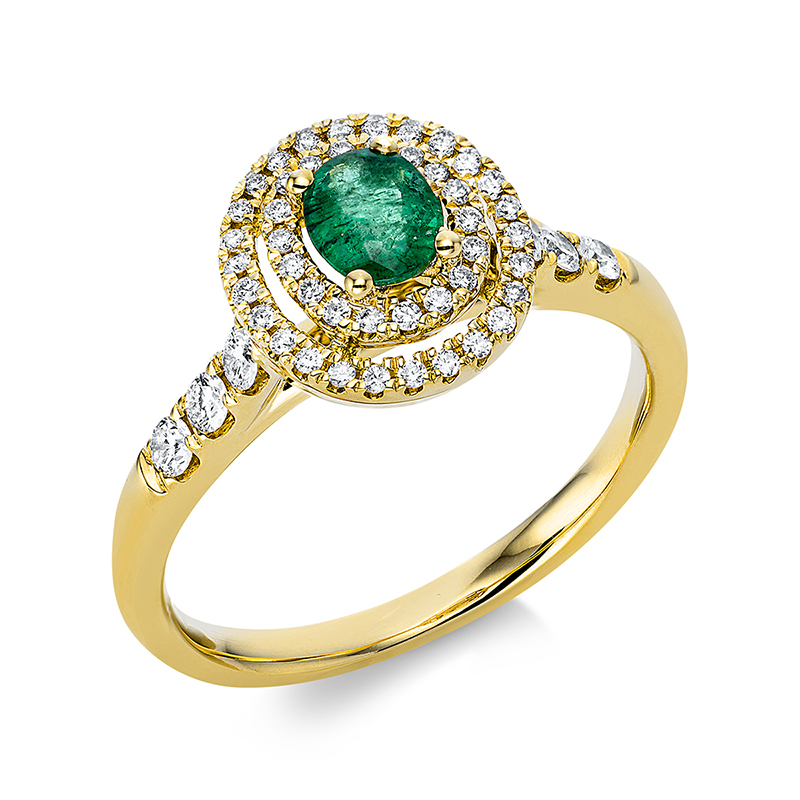 Pure! Diamonds Jewelry - Bague pierre colorée 4 griffes 18 kt