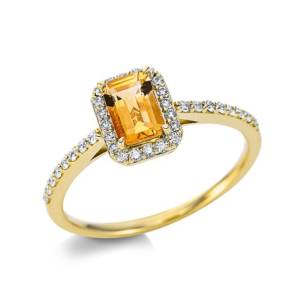 Pure! Diamonds Jewelry - Gekleurde stenen ring 4-zits madder 18 kt Pure! Diamonds Jewelry - Gekleurde stenen ring 4-zits madder 18 kt
