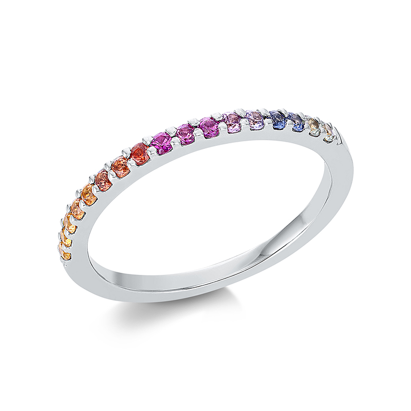 Pure! Diamonds Jewelry - Anillo de piedras de colores 18 kt