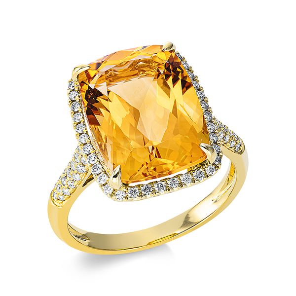 Pure! Diamonds Jewelry - Farbsteinring 4er-Krappe 18 kt