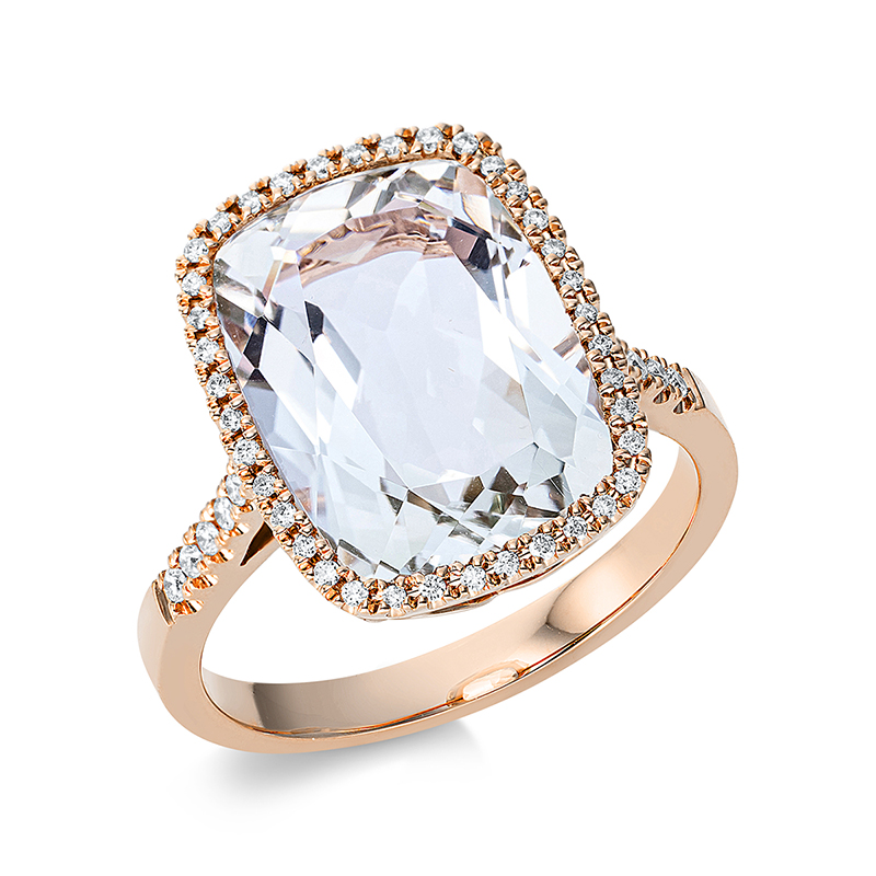 Pure! Diamonds Jewelry - Anello con pietre colorate 4er madder 18 kt