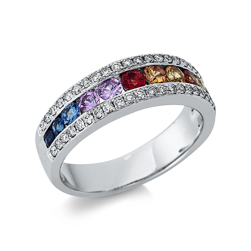 Pure! Diamonds Jewelry - Gekleurde stenen ring 18 kt