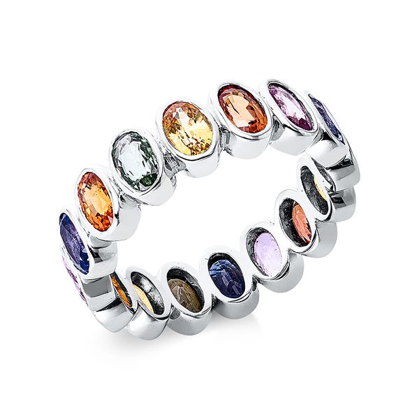 Pure! Diamonds Jewelry - Anello con pietre colorate 18 kt