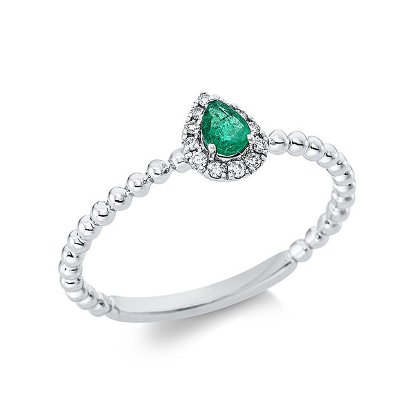 Pure! Diamonds Jewelry - Farbsteinring 3er-Krappe 18 kt "Tropfen" Pure! Diamonds Jewelry - Farbsteinring 3er-Krappe 18 kt "Tropfen"