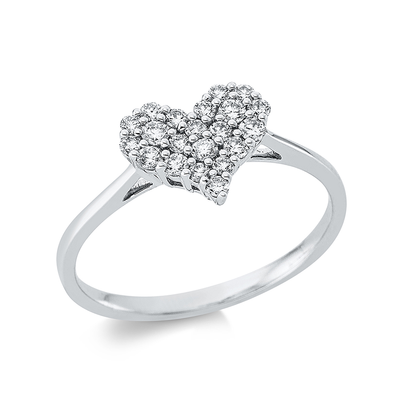 Pure! Diamonds Jewelry - Solitairering 18 kt  "Herz"