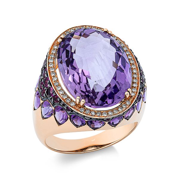 Pure! Diamonds Jewelry - Farbsteinring 18 kt , tls. schw. rho Pure! Diamonds Jewelry - Farbsteinring 18 kt , tls. schw. rho