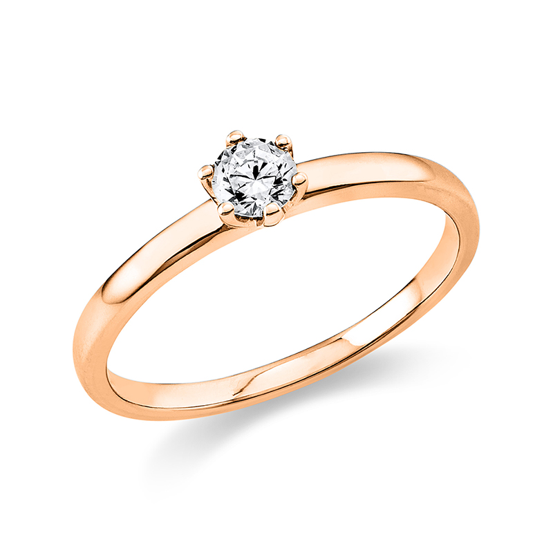 Pure! Diamonds Jewelry - Anello solitarioio 6er madder 18 kt