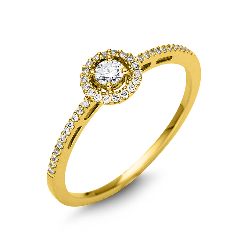 Pure! Diamonds Jewelry - Anillo solitario 4 plazas madder 18 kt