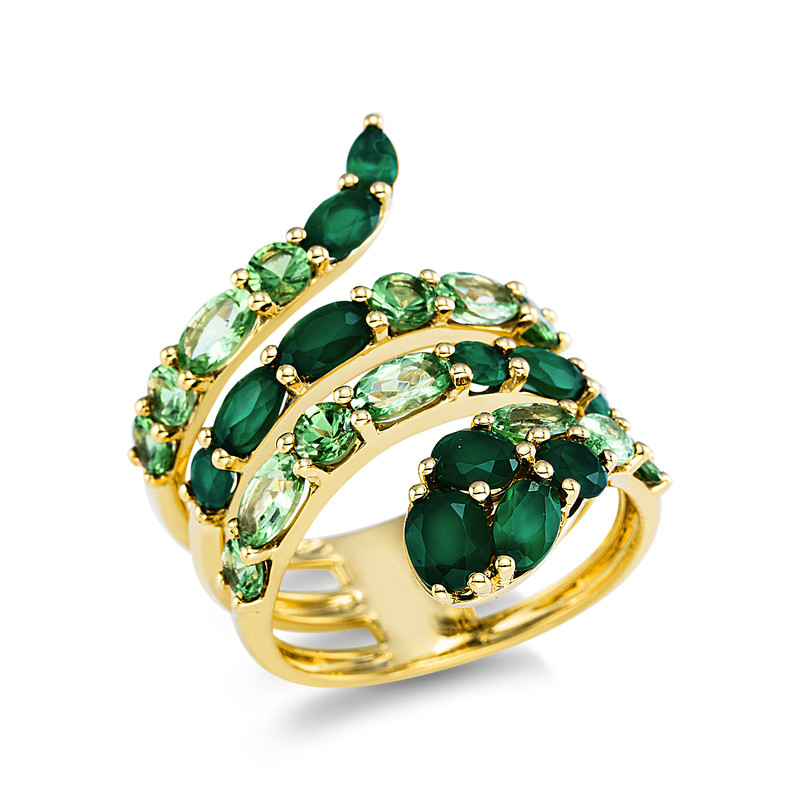 Pure! Diamonds Jewelry - Anillo de piedras de colores 18 kt