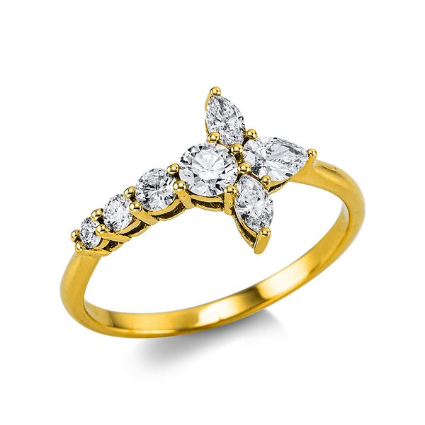 Pure! Diamonds Jewelry - Solitairering 18 kt "Kreuz" Pure! Diamonds Jewelry - Solitairering 18 kt "Kreuz"