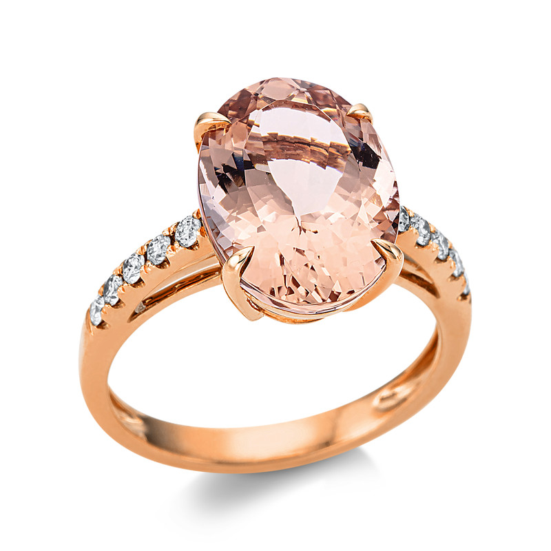 Pure! Diamonds Jewelry - Bague pierre colorée 4 griffes 18 kt