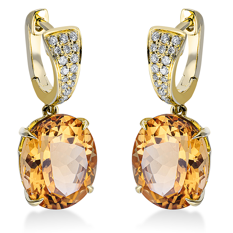 Pure! Diamonds Jewelry - Boucles d'oreilles 4 griffes 18 kt, avec œillet