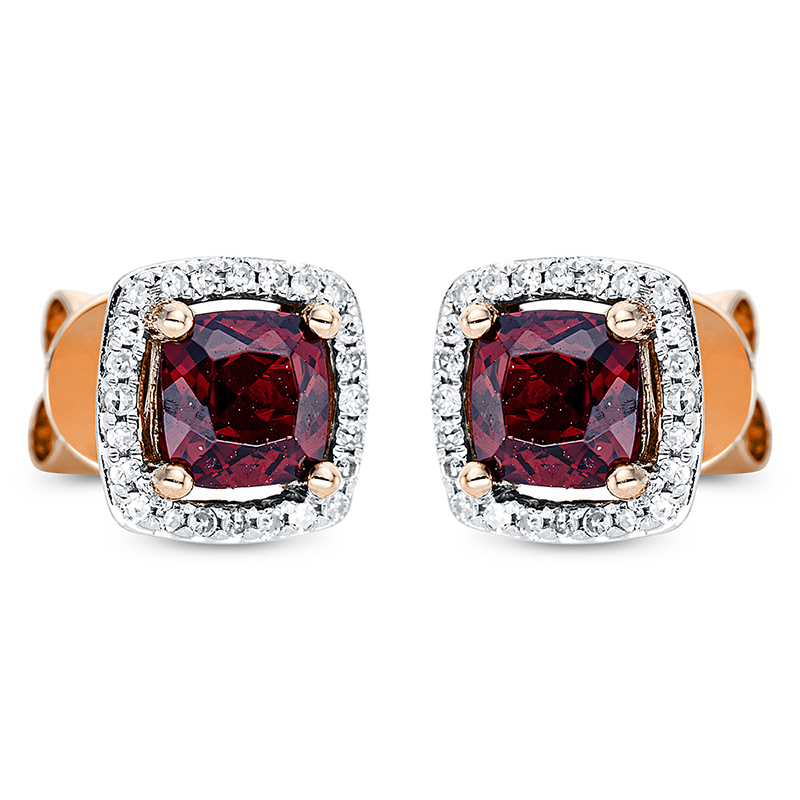 Pure! Diamonds Jewelry - Oorbellen 4-zits madder 14 kt