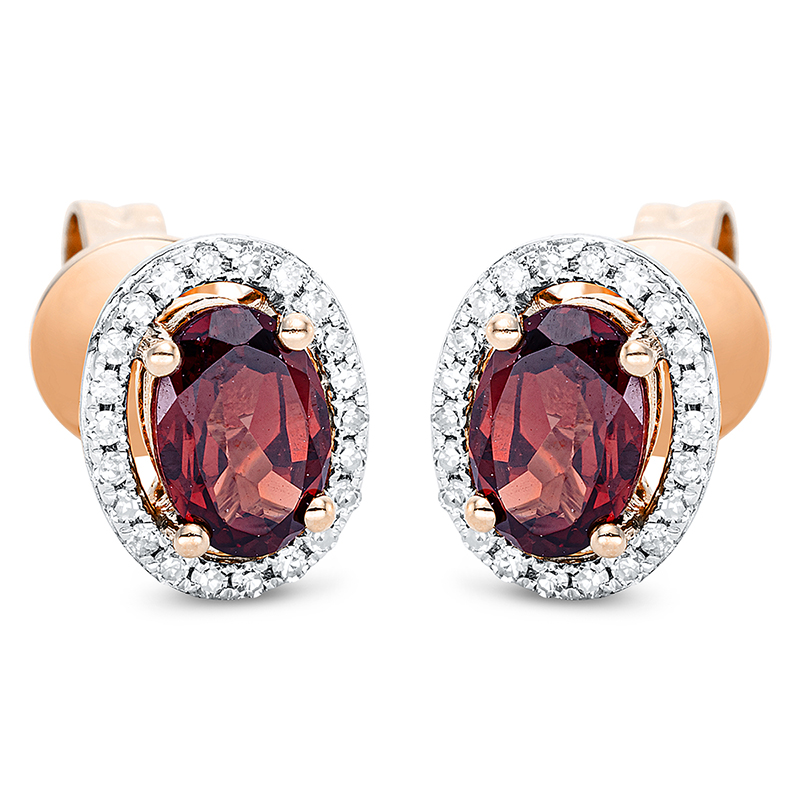 Pure! Diamonds Jewelry - Oorbellen 4-zits madder 14 kt