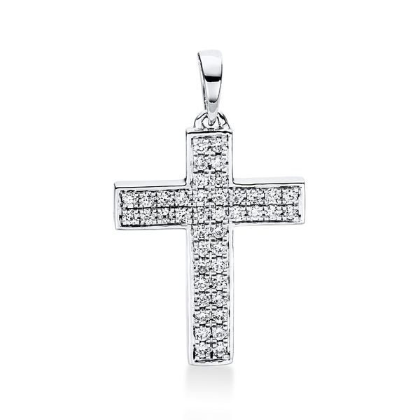 Pure! Diamonds Jewelry - Diamanten halsketting 18kt "kruis", met oogje Pure! Diamonds Jewelry - Diamanten halsketting 18kt "kruis", met oogje