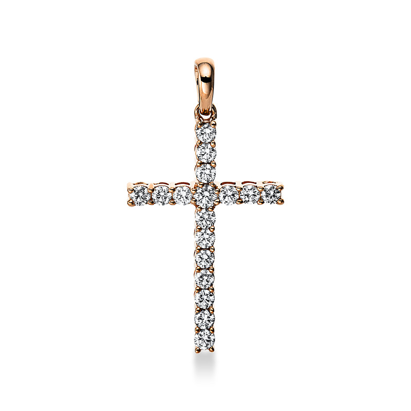 Pure! Diamonds Jewelry - Diamanten halsketting 18kt "kruis", met oogje