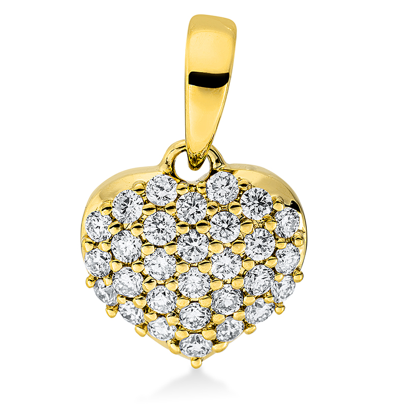 Pure! Diamonds Jewelry - Collana di pietre colorate 18 kt cuore, con occhiello