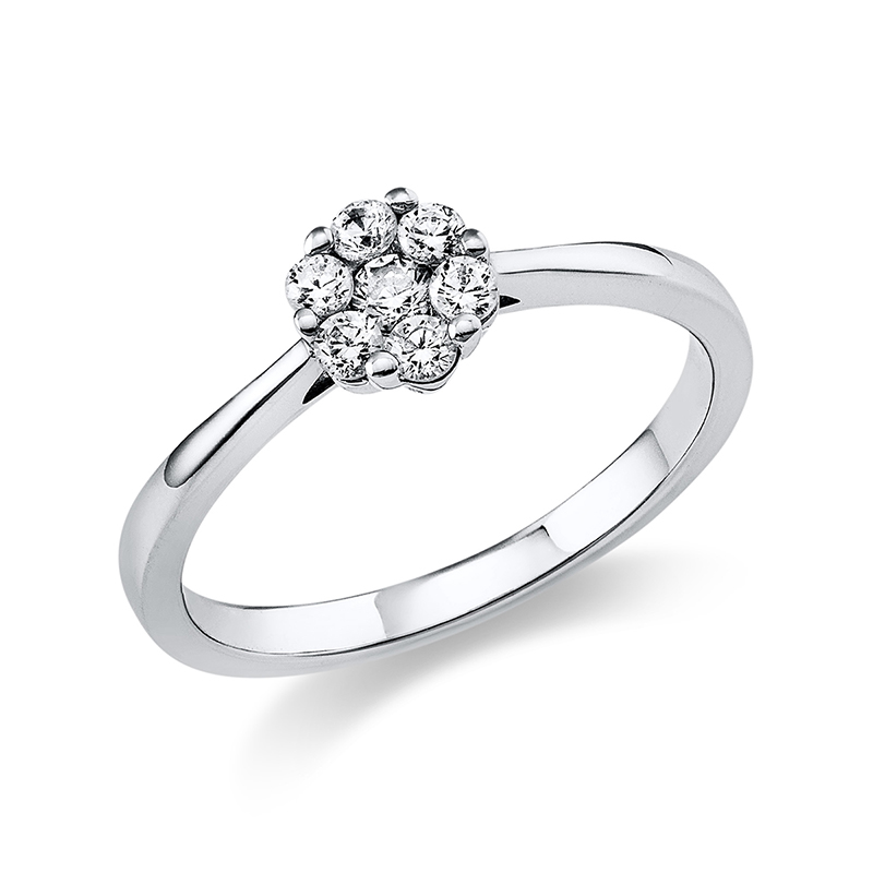 Pure! Diamonds Jewelry - Solitairering 950  Platin