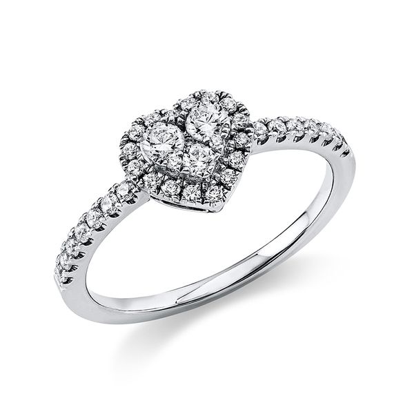 Pure! Diamonds Jewelry - Anello solitario 950 Patino, cuore Pure! Diamonds Jewelry - Anello solitario 950 Patino, cuore