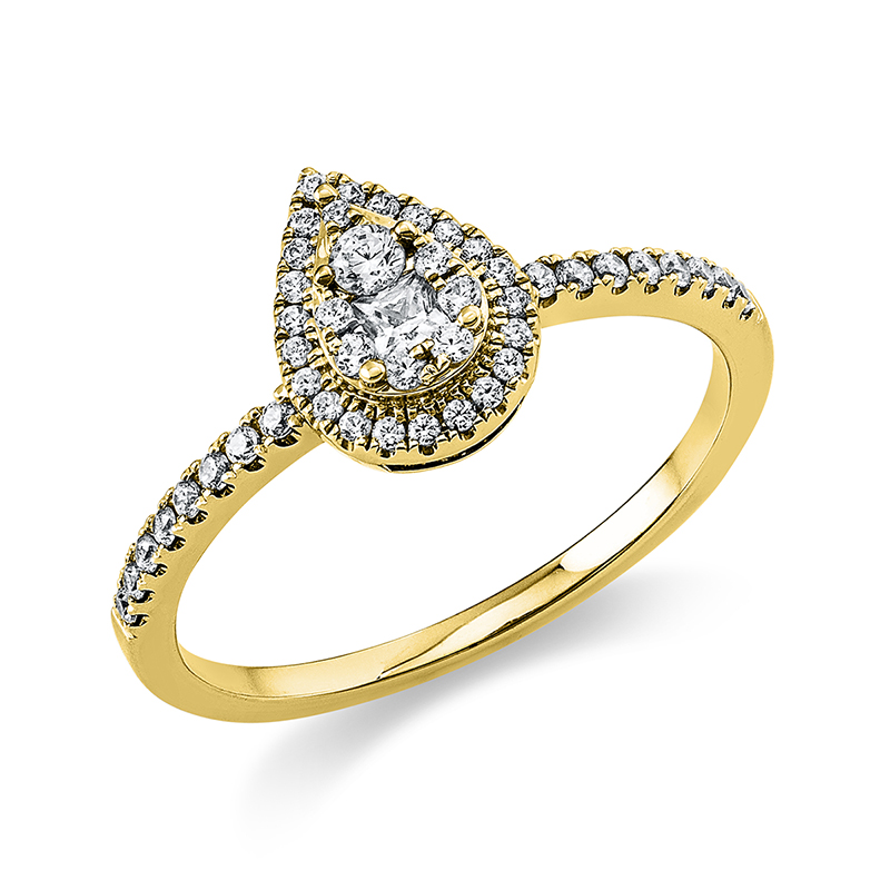 Pure! Diamonds Jewelry - Anello solitarioio 18 kt Gocce