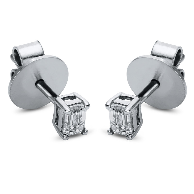 Pure! Diamonds Jewelry - Boucles d'oreilles clous 4 griffes 14 kt