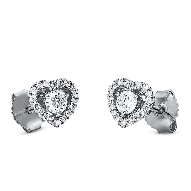 Pure! Diamonds Jewelry - Orecchinoa perno 18 kt cuore