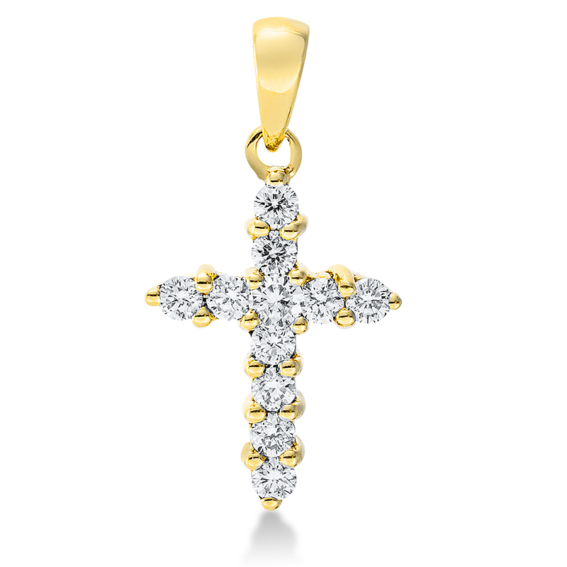 Pure! Diamonds Jewelry - Diamanten halsketting 18kt "kruis", met oogje