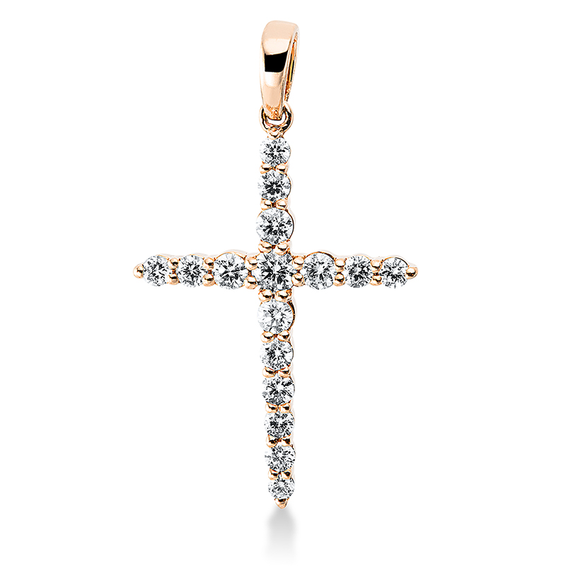 Pure! Diamonds Jewelry - Diamanten halsketting 18kt "kruis", met oogje